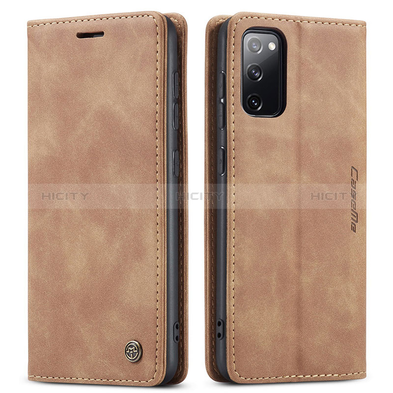 Funda de Cuero Cartera con Soporte Carcasa C01S para Samsung Galaxy S20 FE (2022) 5G Marron Claro