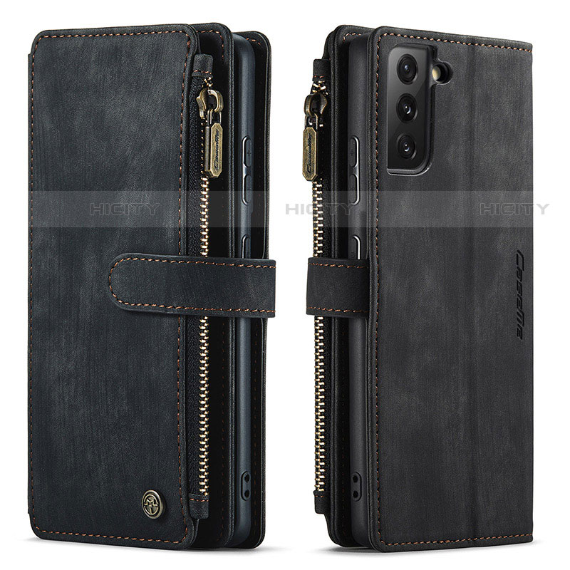 Funda de Cuero Cartera con Soporte Carcasa C01S para Samsung Galaxy S21 5G Negro