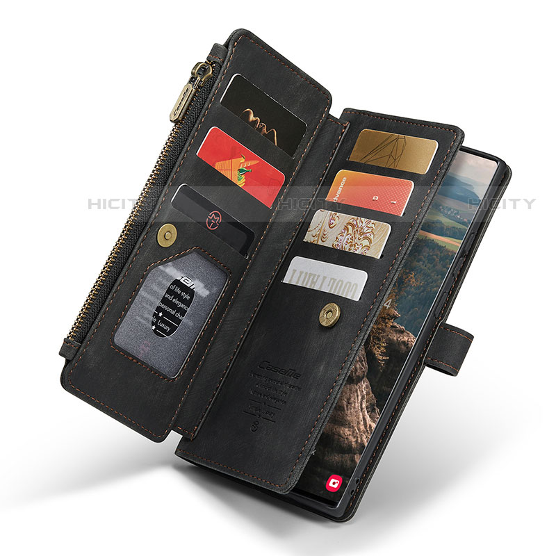 Funda de Cuero Cartera con Soporte Carcasa C01S para Samsung Galaxy S22 Ultra 5G