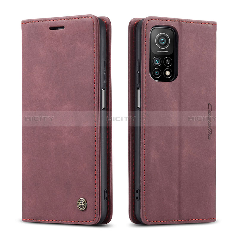 Funda de Cuero Cartera con Soporte Carcasa C01S para Xiaomi Mi 10T 5G Rojo Rosa