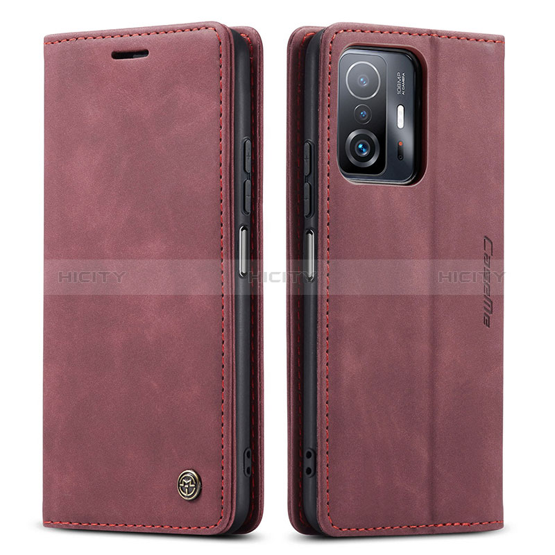 Funda de Cuero Cartera con Soporte Carcasa C01S para Xiaomi Mi 11T 5G Rojo Rosa