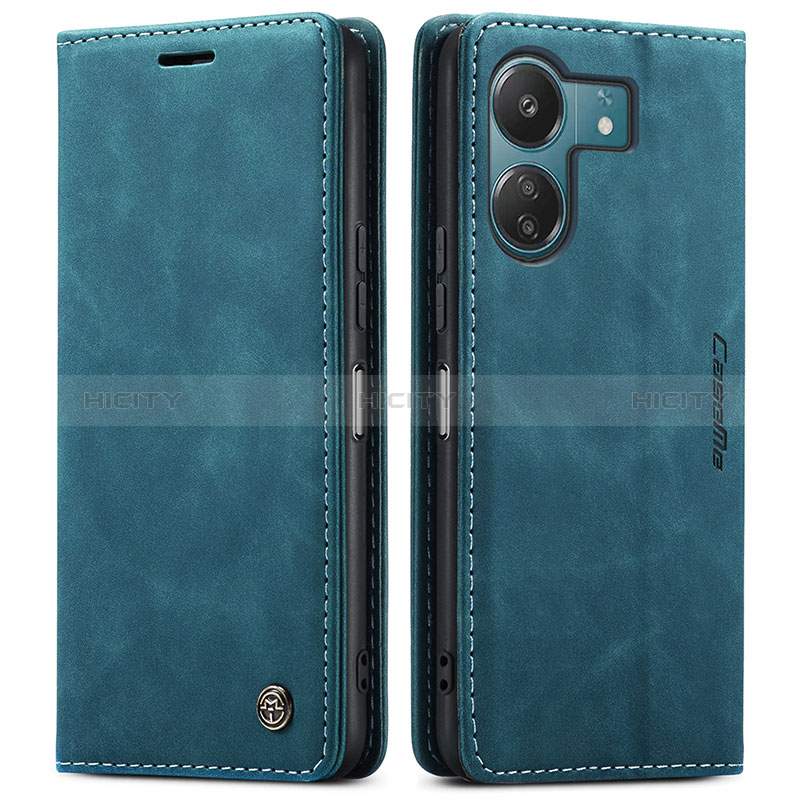 Funda de Cuero Cartera con Soporte Carcasa C01S para Xiaomi Poco C65 Azul