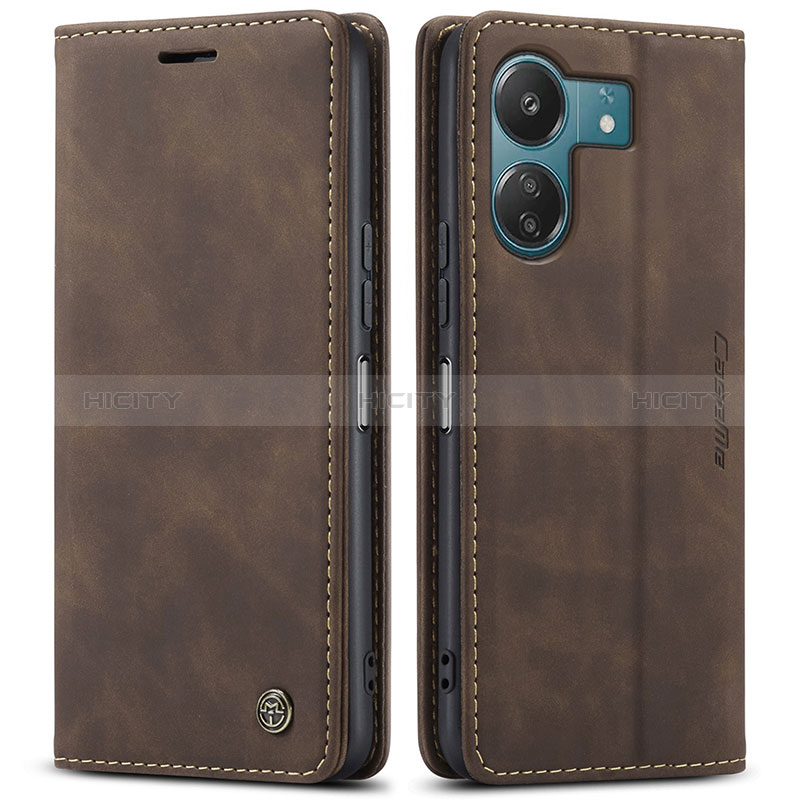 Funda de Cuero Cartera con Soporte Carcasa C01S para Xiaomi Poco C65 Marron