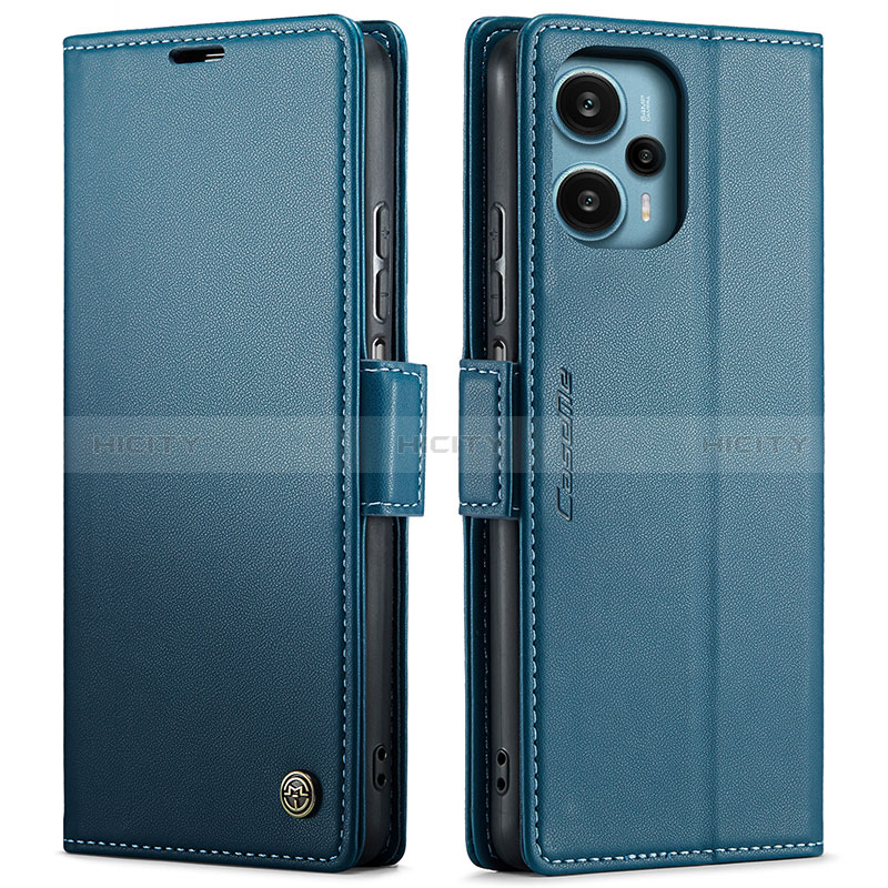 Funda de Cuero Cartera con Soporte Carcasa C01S para Xiaomi Poco F5 5G Azul