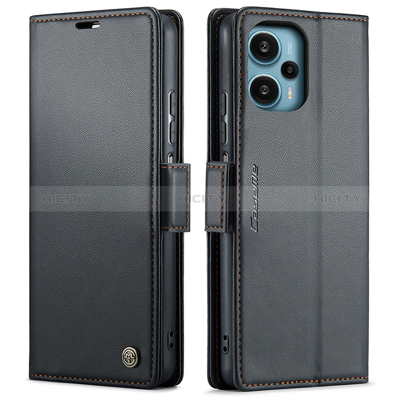 Funda de Cuero Cartera con Soporte Carcasa C01S para Xiaomi Poco F5 5G Negro