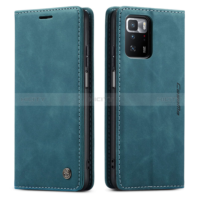 Funda de Cuero Cartera con Soporte Carcasa C01S para Xiaomi Redmi Note 10 Pro 5G Azul