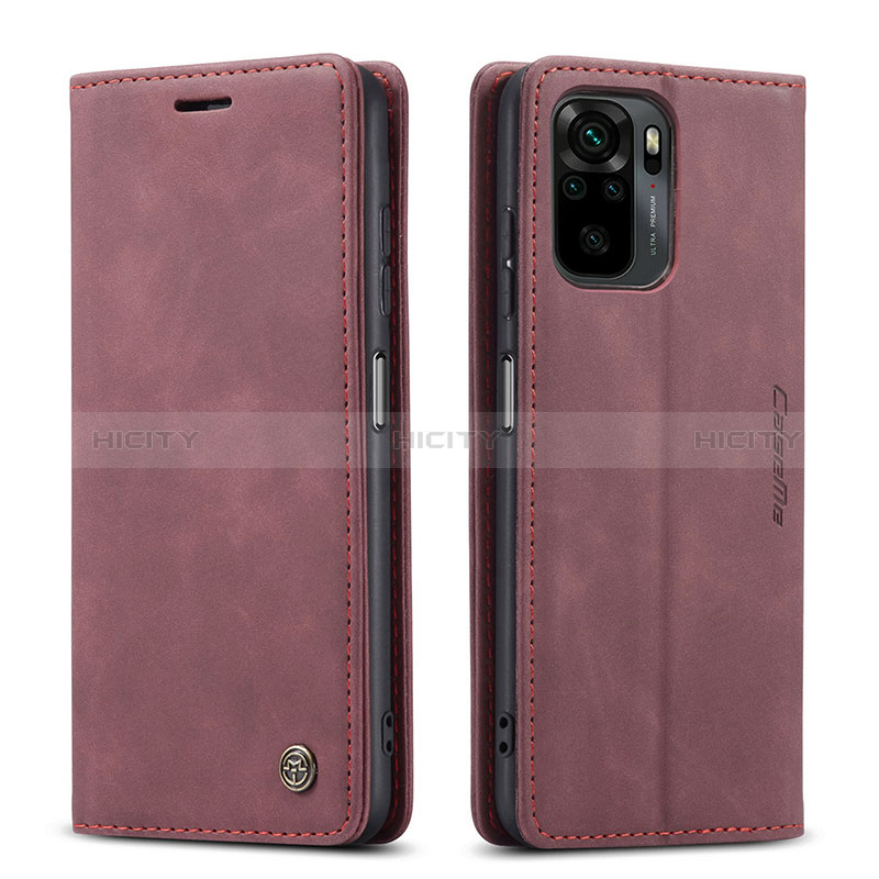 Funda de Cuero Cartera con Soporte Carcasa C01S para Xiaomi Redmi Note 10S 4G Rojo Rosa