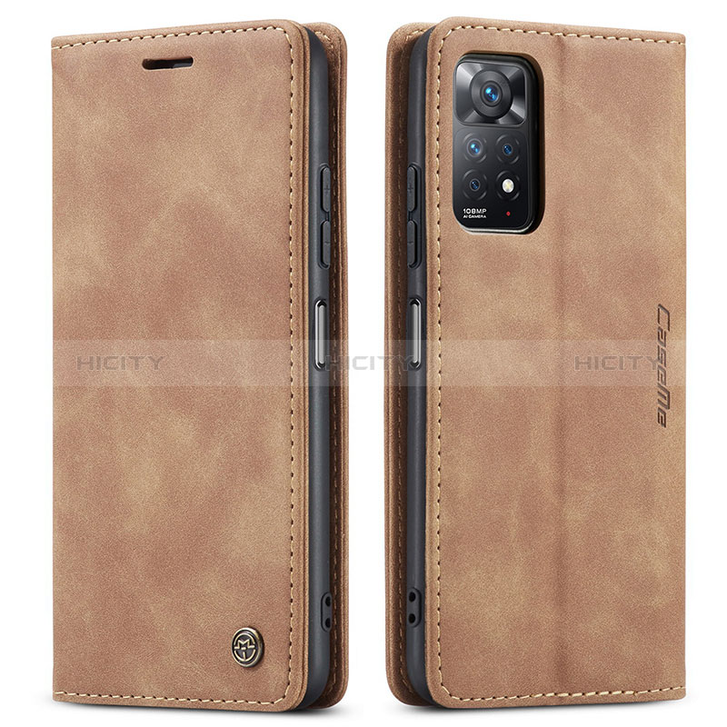 Funda de Cuero Cartera con Soporte Carcasa C01S para Xiaomi Redmi Note 11 Pro 5G Marron Claro