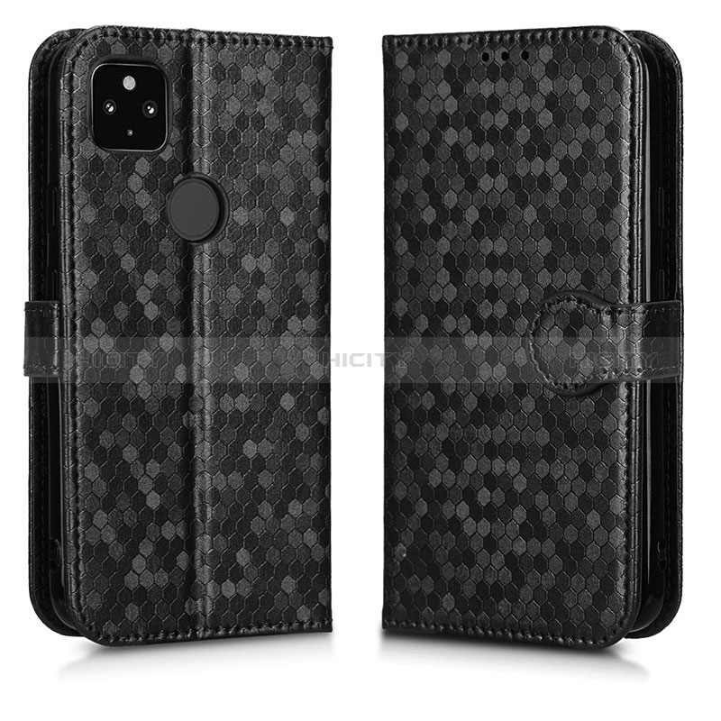 Funda de Cuero Cartera con Soporte Carcasa C01X para Google Pixel 4a 5G Negro