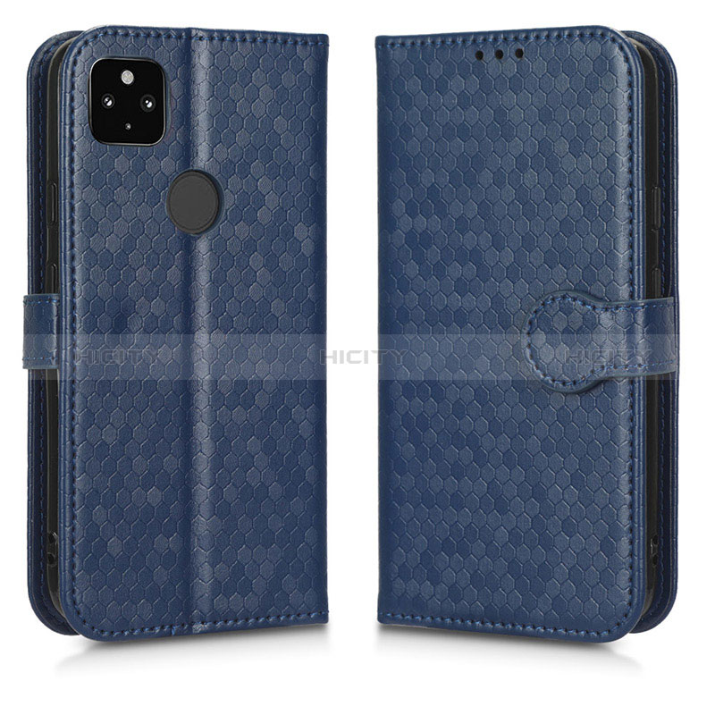 Funda de Cuero Cartera con Soporte Carcasa C01X para Google Pixel 5 XL 5G Azul