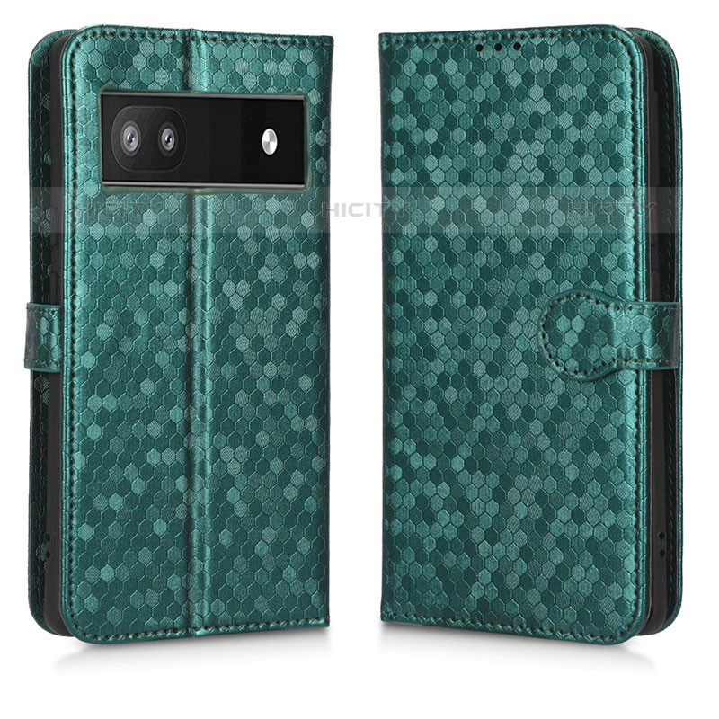 Funda de Cuero Cartera con Soporte Carcasa C01X para Google Pixel 6a 5G Verde