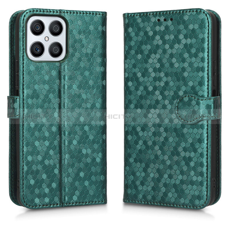 Funda de Cuero Cartera con Soporte Carcasa C01X para Huawei Honor X8 4G Verde