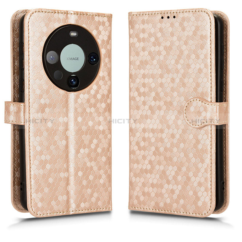 Funda de Cuero Cartera con Soporte Carcasa C01X para Huawei Mate 60 Pro Oro