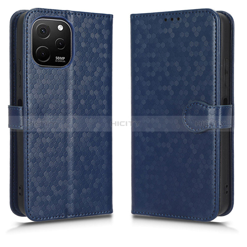 Funda de Cuero Cartera con Soporte Carcasa C01X para Huawei Nova Y61 Azul