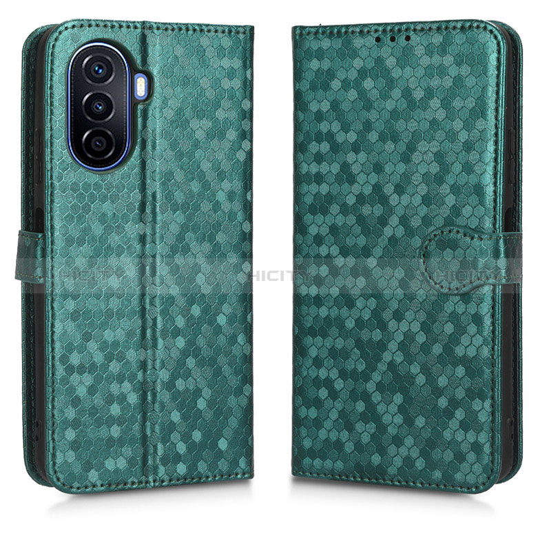 Funda de Cuero Cartera con Soporte Carcasa C01X para Huawei Nova Y70 Plus Verde