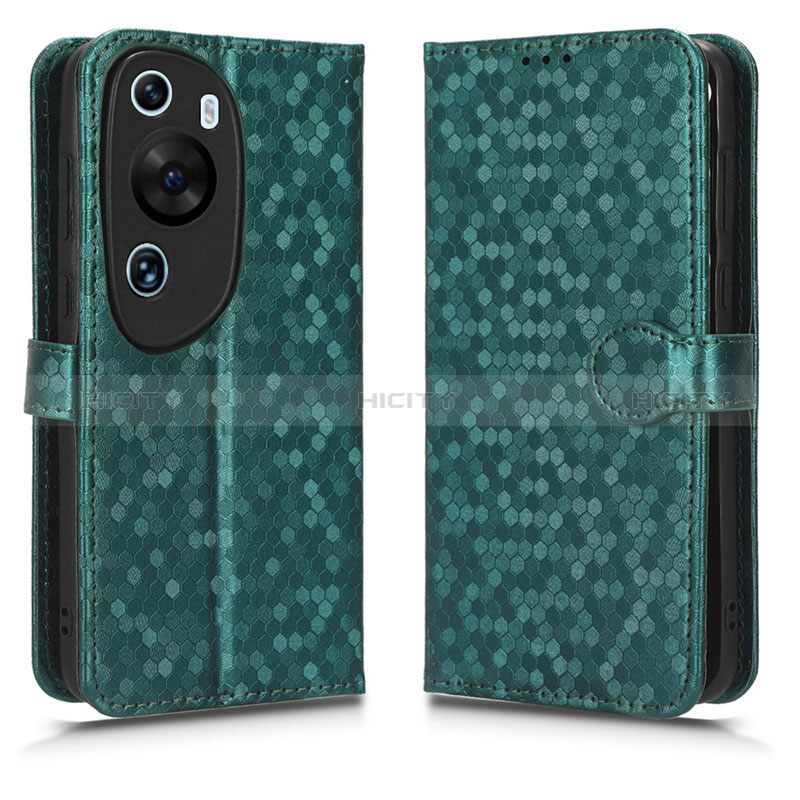 Funda de Cuero Cartera con Soporte Carcasa C01X para Huawei P60 Art Verde