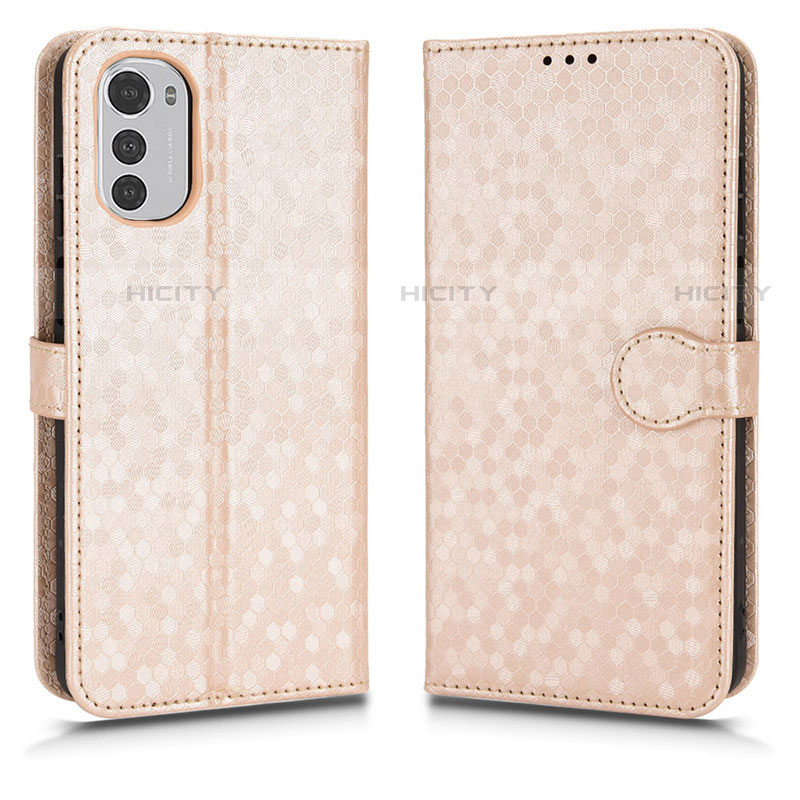 Funda de Cuero Cartera con Soporte Carcasa C01X para Motorola Moto E32s Oro