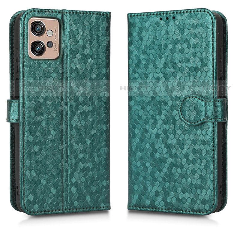 Funda de Cuero Cartera con Soporte Carcasa C01X para Motorola Moto G32 Verde