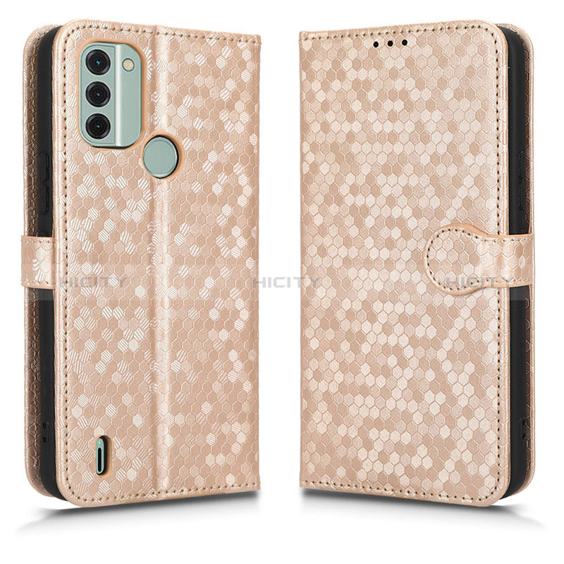 Funda de Cuero Cartera con Soporte Carcasa C01X para Nokia C31 Oro