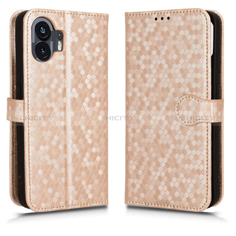 Funda de Cuero Cartera con Soporte Carcasa C01X para Nothing Phone 2 Oro