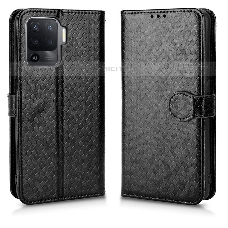 Funda de Cuero Cartera con Soporte Carcasa C01X para Oppo A94 5G Negro