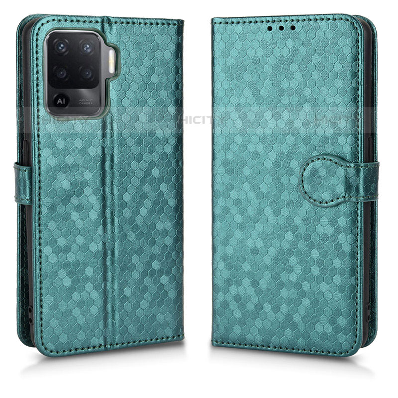 Funda de Cuero Cartera con Soporte Carcasa C01X para Oppo A95 5G Verde