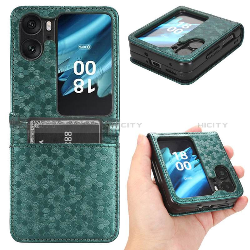 Funda de Cuero Cartera con Soporte Carcasa C01X para Oppo Find N2 Flip 5G