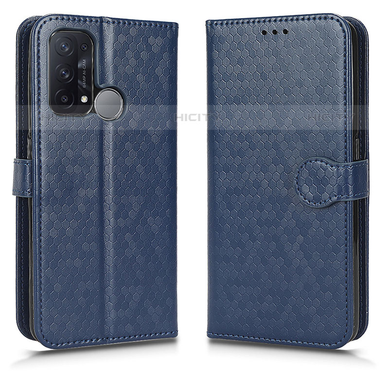 Funda de Cuero Cartera con Soporte Carcasa C01X para Oppo Reno5 A Azul