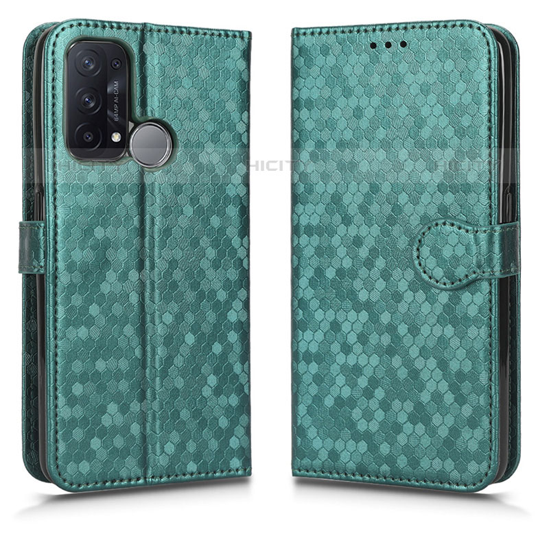 Funda de Cuero Cartera con Soporte Carcasa C01X para Oppo Reno5 A Verde