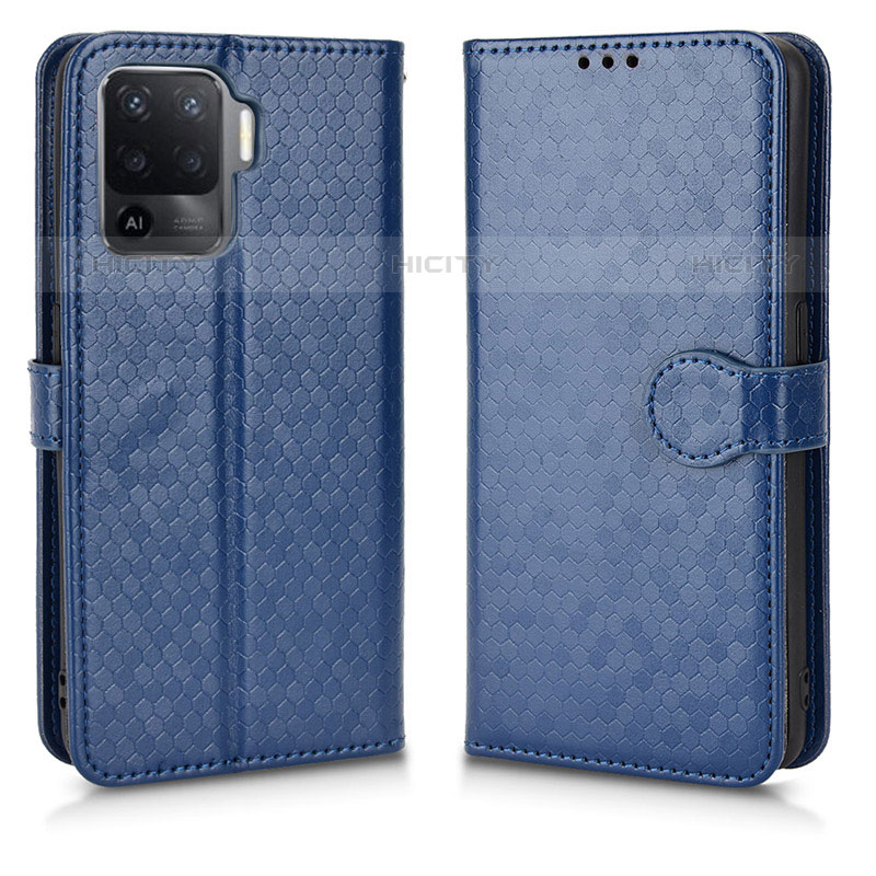 Funda de Cuero Cartera con Soporte Carcasa C01X para Oppo Reno5 Z 5G Azul