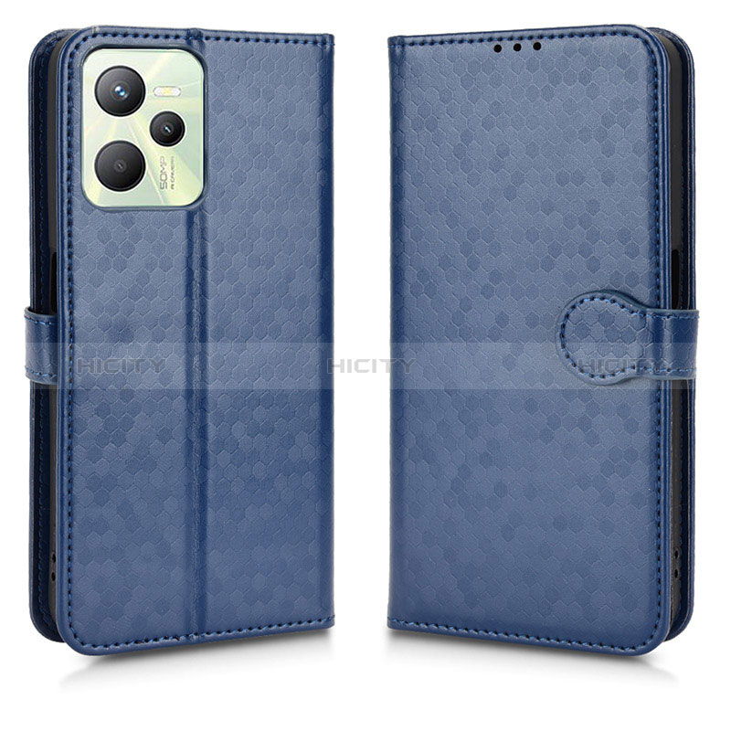 Funda de Cuero Cartera con Soporte Carcasa C01X para Realme C35 Azul