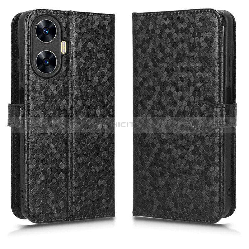 Funda de Cuero Cartera con Soporte Carcasa C01X para Realme C55 Negro