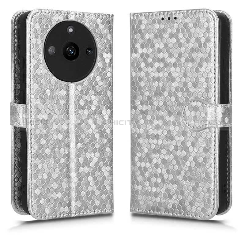 Funda de Cuero Cartera con Soporte Carcasa C01X para Realme Narzo 60 5G Plata