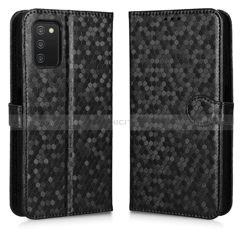 Funda de Cuero Cartera con Soporte Carcasa C01X para Samsung Galaxy A02s Negro