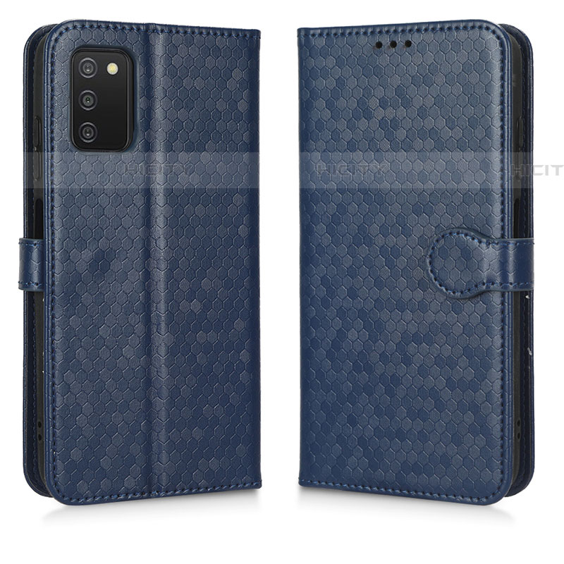 Funda de Cuero Cartera con Soporte Carcasa C01X para Samsung Galaxy A03s Azul