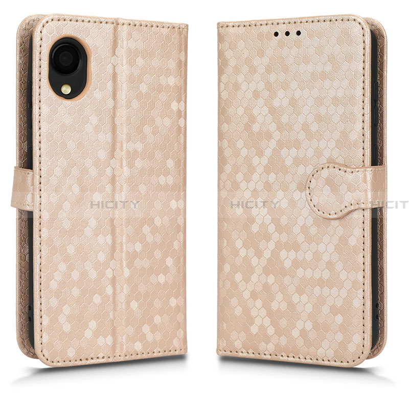 Funda de Cuero Cartera con Soporte Carcasa C01X para Samsung Galaxy A22 5G SC-56B Oro