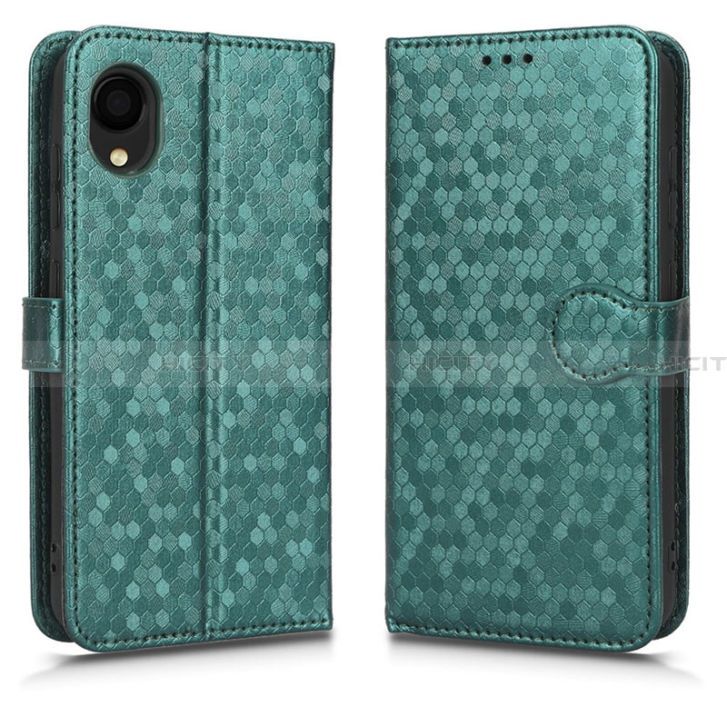 Funda de Cuero Cartera con Soporte Carcasa C01X para Samsung Galaxy A22 5G SC-56B Verde