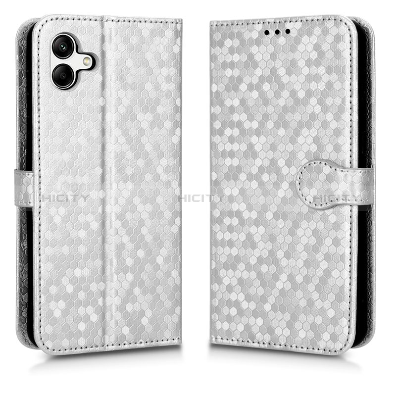 Funda de Cuero Cartera con Soporte Carcasa C01X para Samsung Galaxy M04 Plata