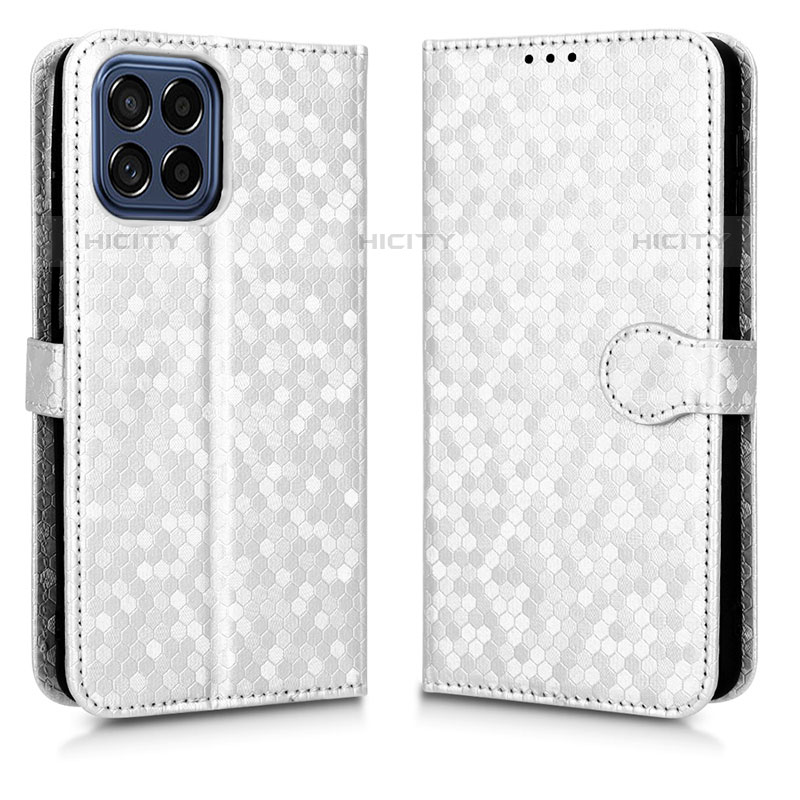 Funda de Cuero Cartera con Soporte Carcasa C01X para Samsung Galaxy M33 5G Plata