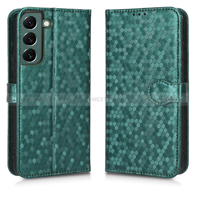 Funda de Cuero Cartera con Soporte Carcasa C01X para Samsung Galaxy S22 Plus 5G Verde