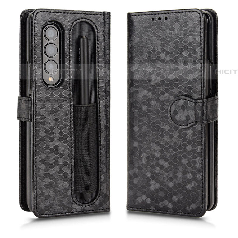 Funda de Cuero Cartera con Soporte Carcasa C01X para Samsung Galaxy Z Fold4 5G Negro