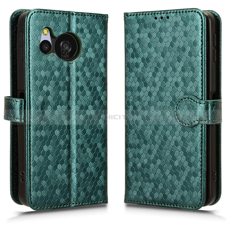 Funda de Cuero Cartera con Soporte Carcasa C01X para Sharp Aquos Sense8 Verde