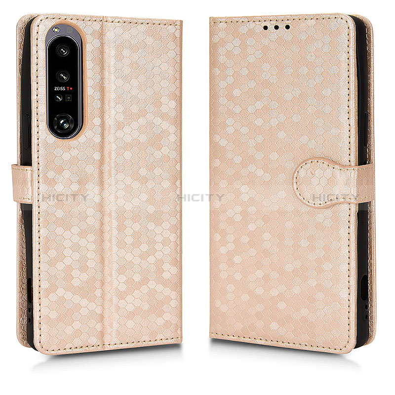 Funda de Cuero Cartera con Soporte Carcasa C01X para Sony Xperia 1 IV SO-51C Oro