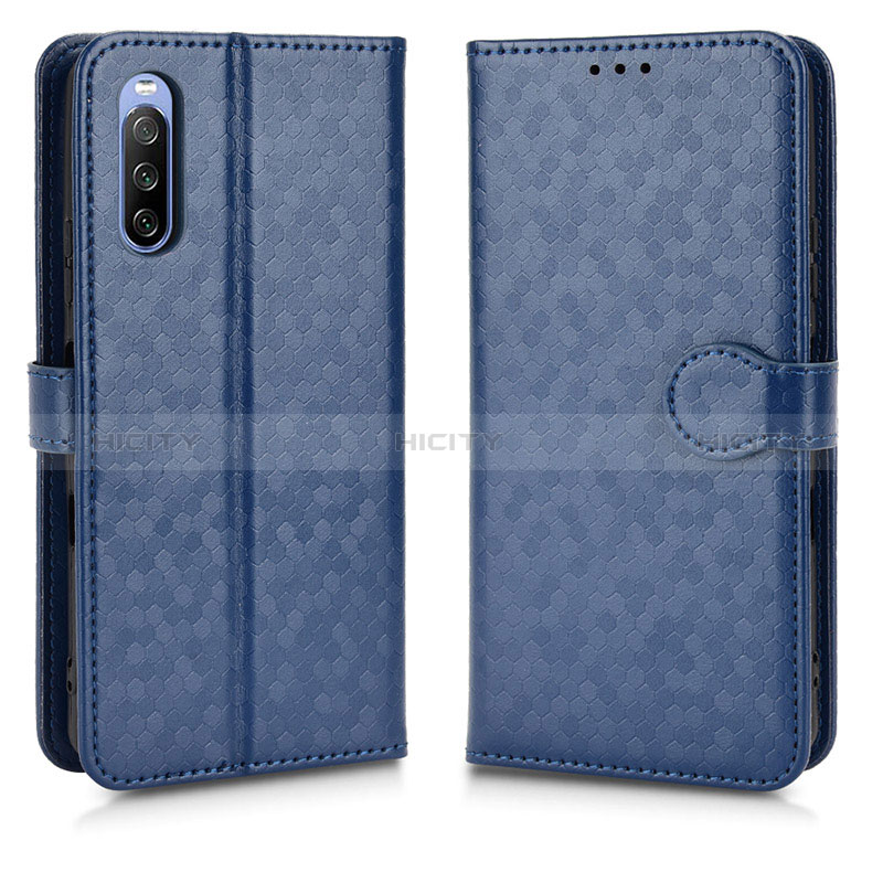 Funda de Cuero Cartera con Soporte Carcasa C01X para Sony Xperia 10 III SO-52B Azul