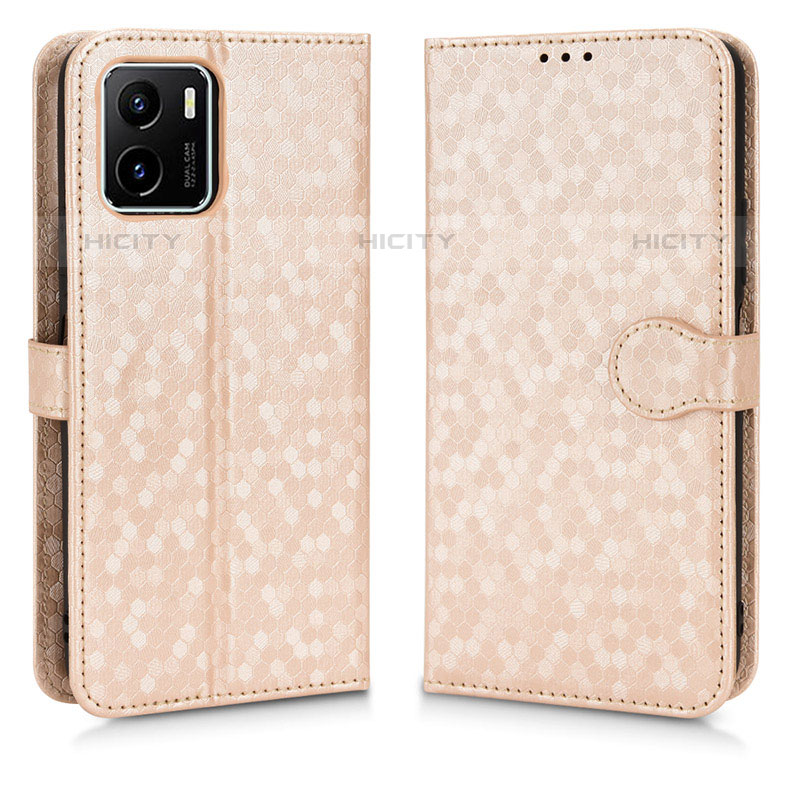 Funda de Cuero Cartera con Soporte Carcasa C01X para Vivo iQOO U5x Oro