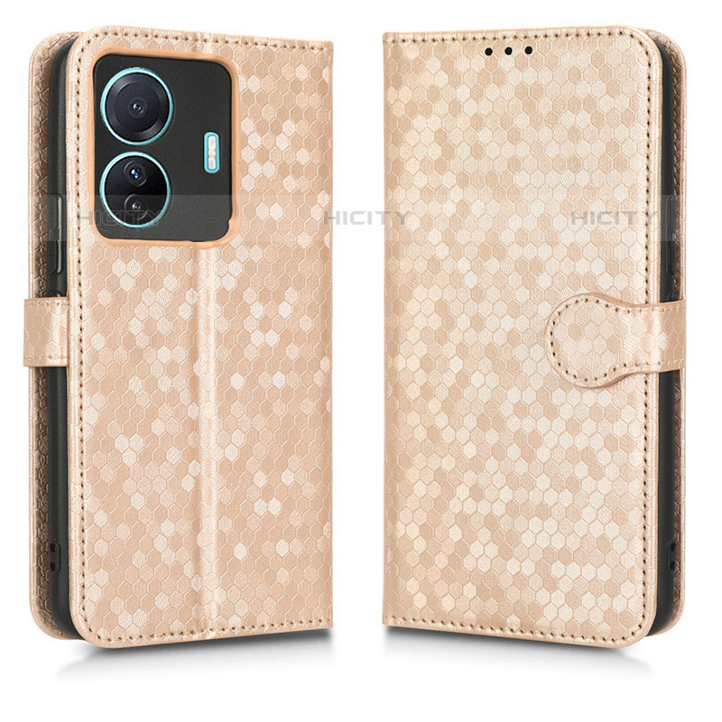 Funda de Cuero Cartera con Soporte Carcasa C01X para Vivo iQOO Z6 Pro 5G Oro