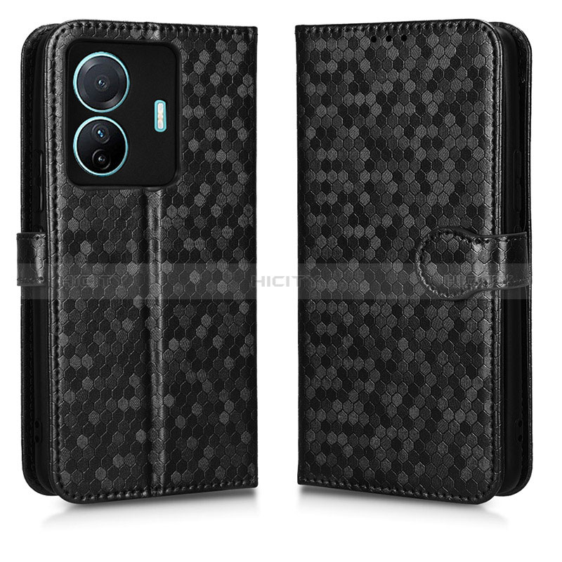 Funda de Cuero Cartera con Soporte Carcasa C01X para Vivo T1 5G Negro