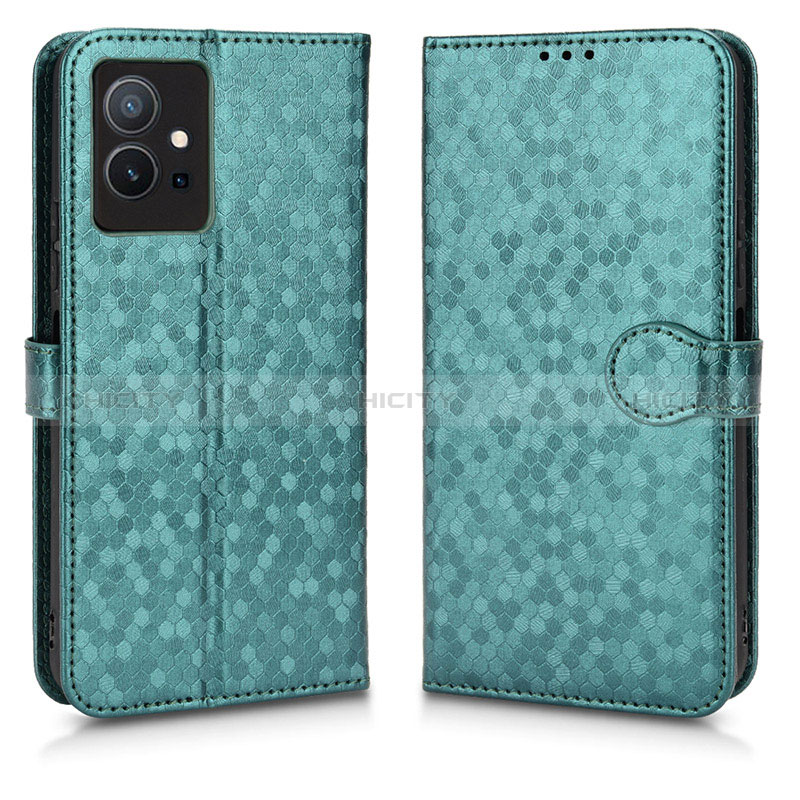 Funda de Cuero Cartera con Soporte Carcasa C01X para Vivo Y55s 5G Verde