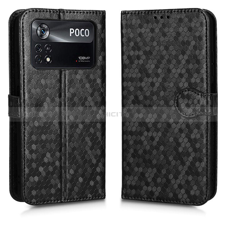 Funda de Cuero Cartera con Soporte Carcasa C01X para Xiaomi Poco X4 Pro 5G Negro