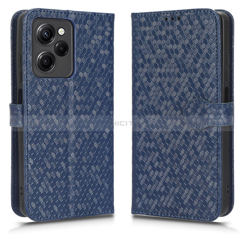 Funda de Cuero Cartera con Soporte Carcasa C01X para Xiaomi Poco X5 Pro 5G Azul